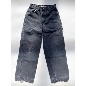 Boy's Black Vintage Bugle Boy Distressed Carpenter Loose Fit Jeans Size 12